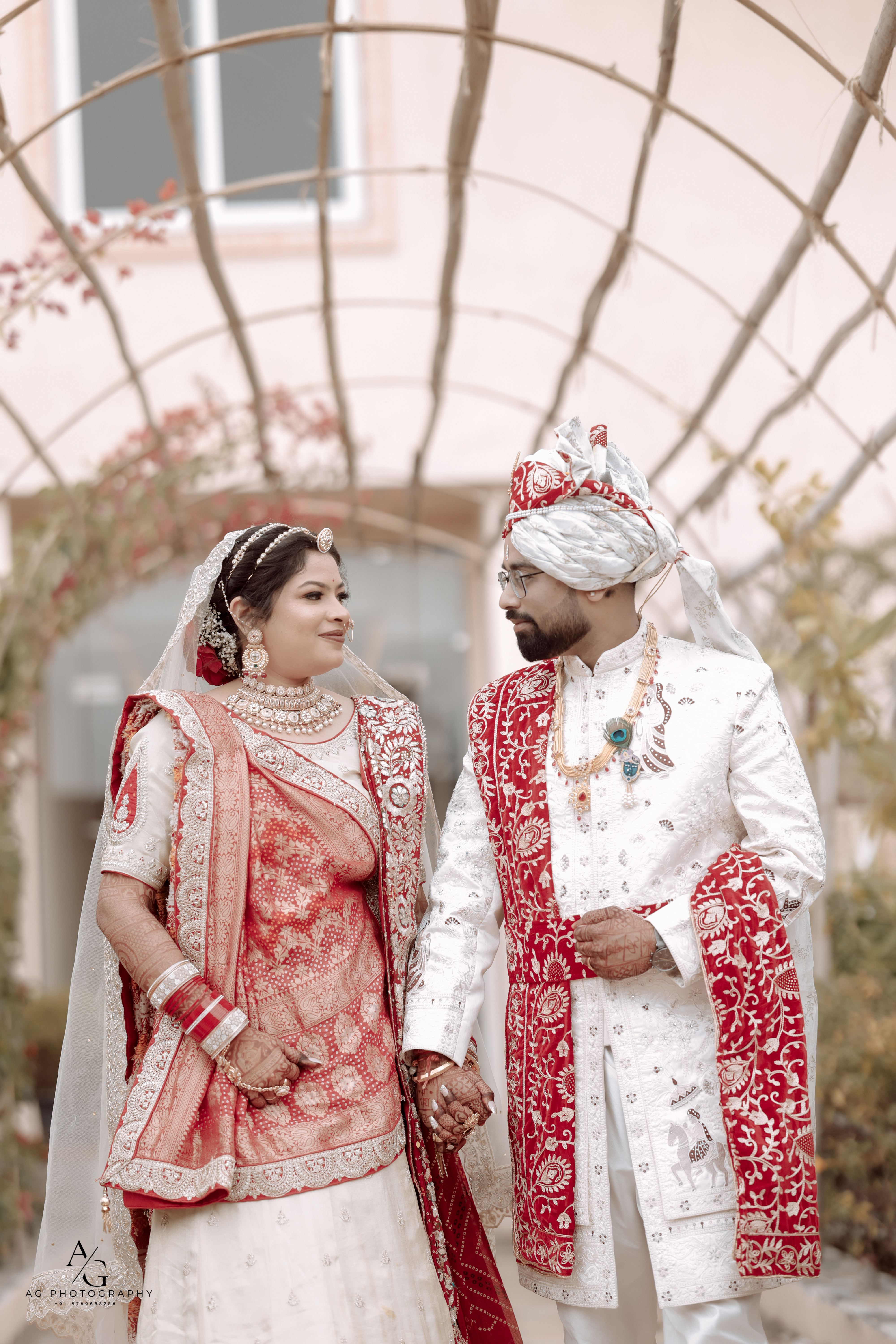 Bride and groom at the altar